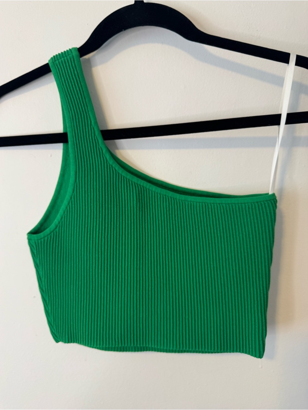 Babaton x Aritzia Emerald Green One-Shoulder Sculpt Ribbed Top Medium - Picture 3 of 5